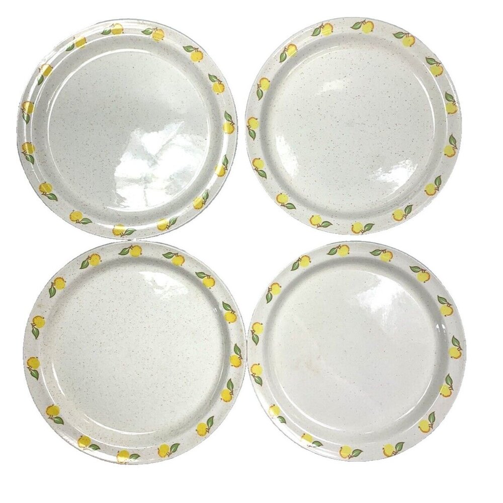 Vintage Brendan Erin Stone 7" Dessert Plates Made Arklow Ireland Irish Orchard